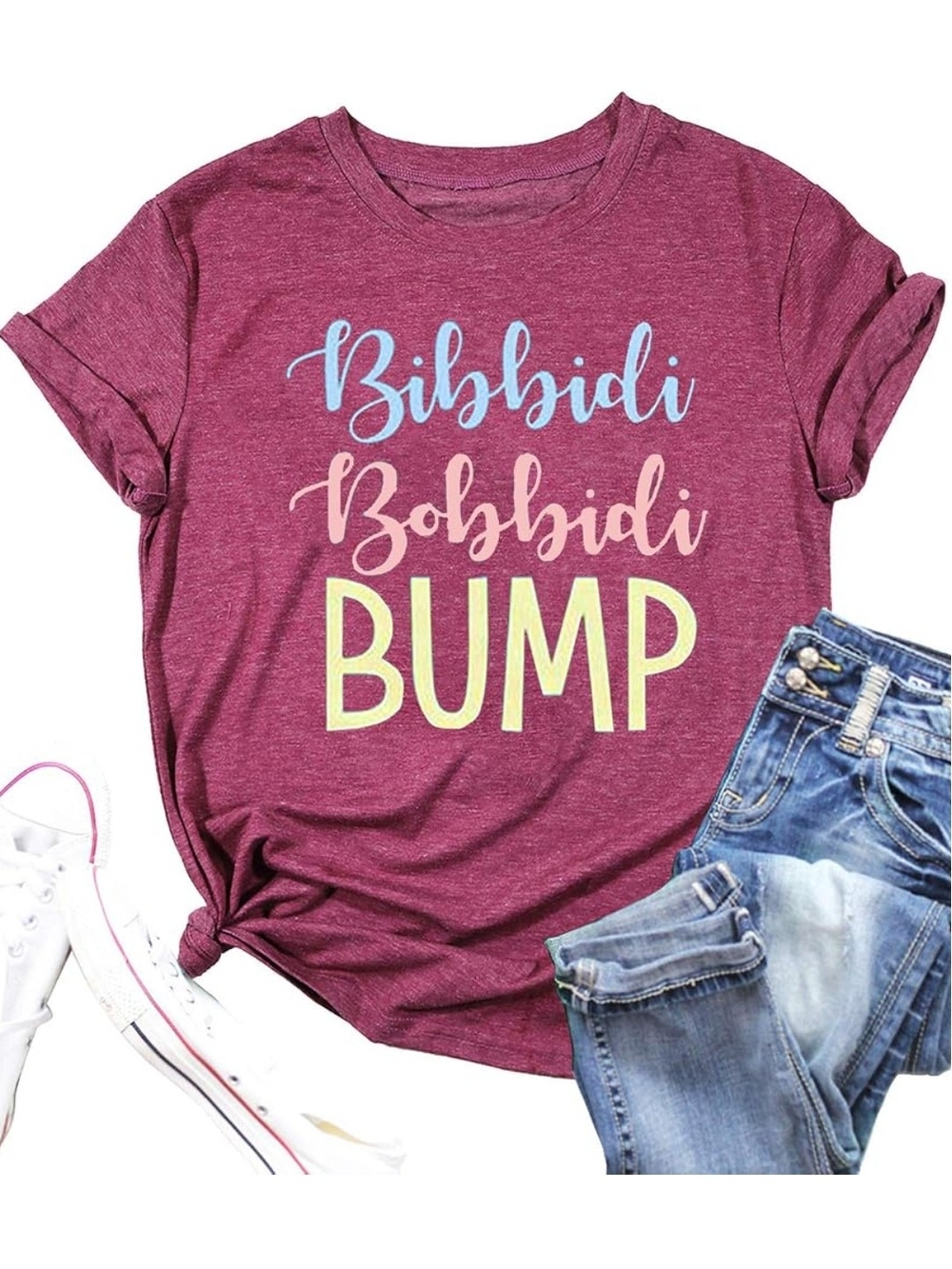 Maternity 'Bibbidi Bobbidi BUMP' Short Sleeve Tee - Berry